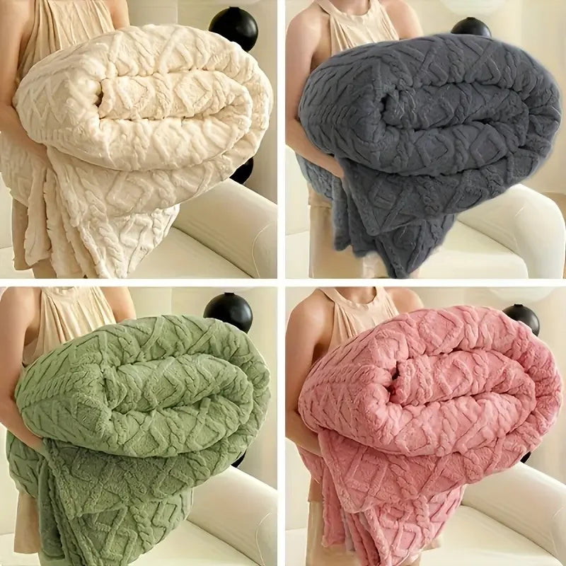 SHFY Ultra Soft 3D Plush Fleece Blanket For Cozy Warmth
