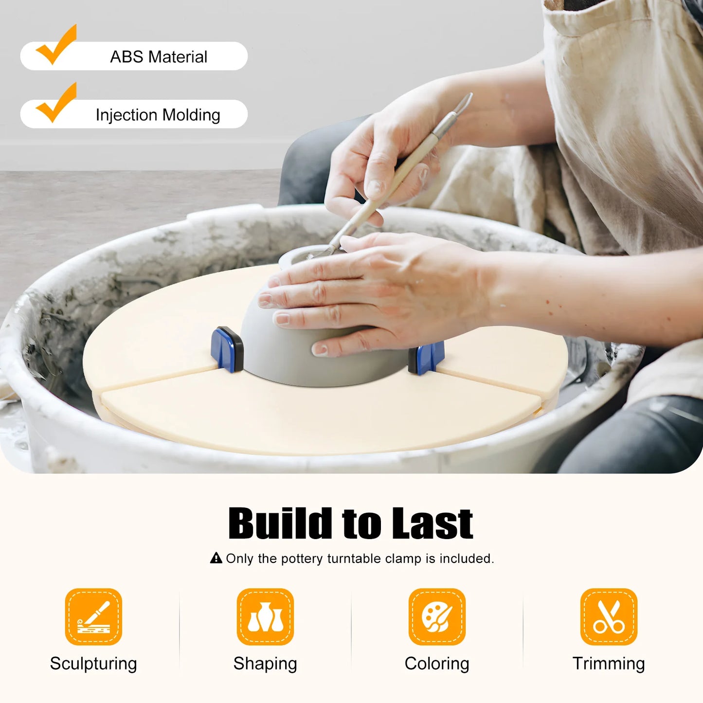 Portable Abs Pottery Turntable For Ceramic Trimming Holder