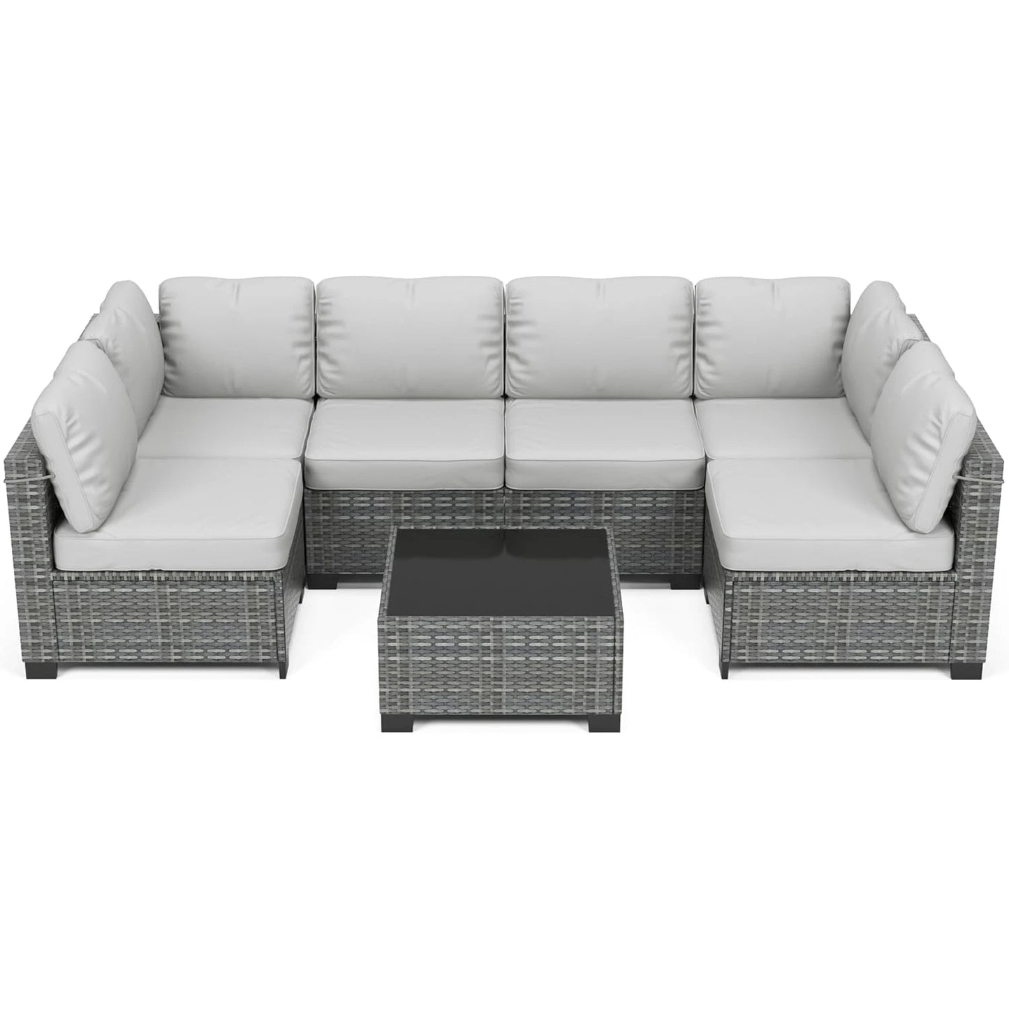 HobbyLane Modular Outdoor PE Rattan Wicker Sectional Sofa Set