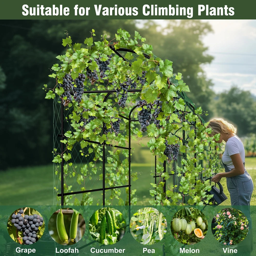 Wisfor U Shaped Metal Garden Trellis Support Frame Climbing Vegetables