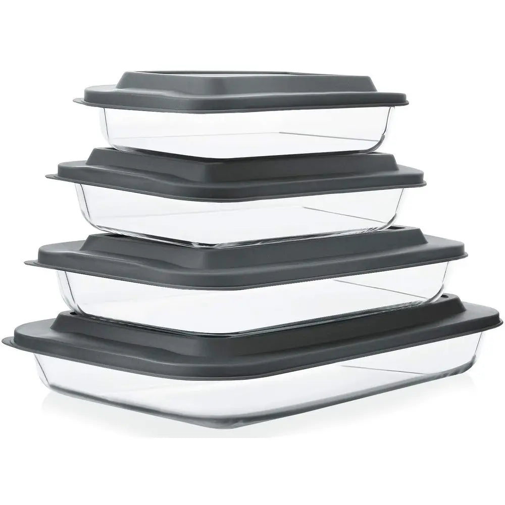Rectangular Glass Bakeware Set With Lids For Lasagna