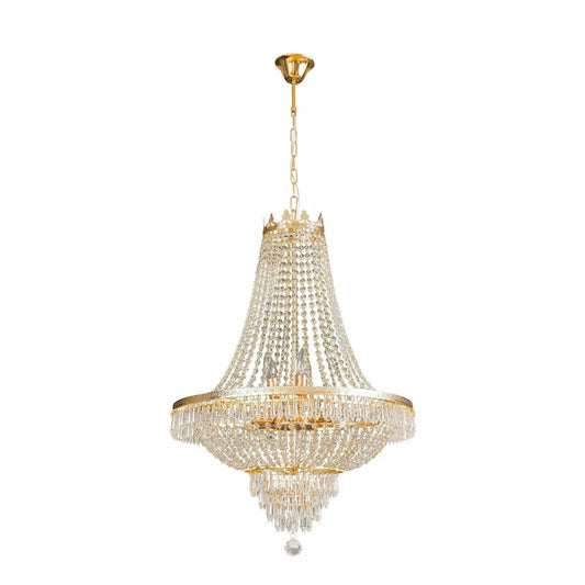 Bymaocar Luxury Crystal Chandelier Modern French Empire LED Ceiling Light