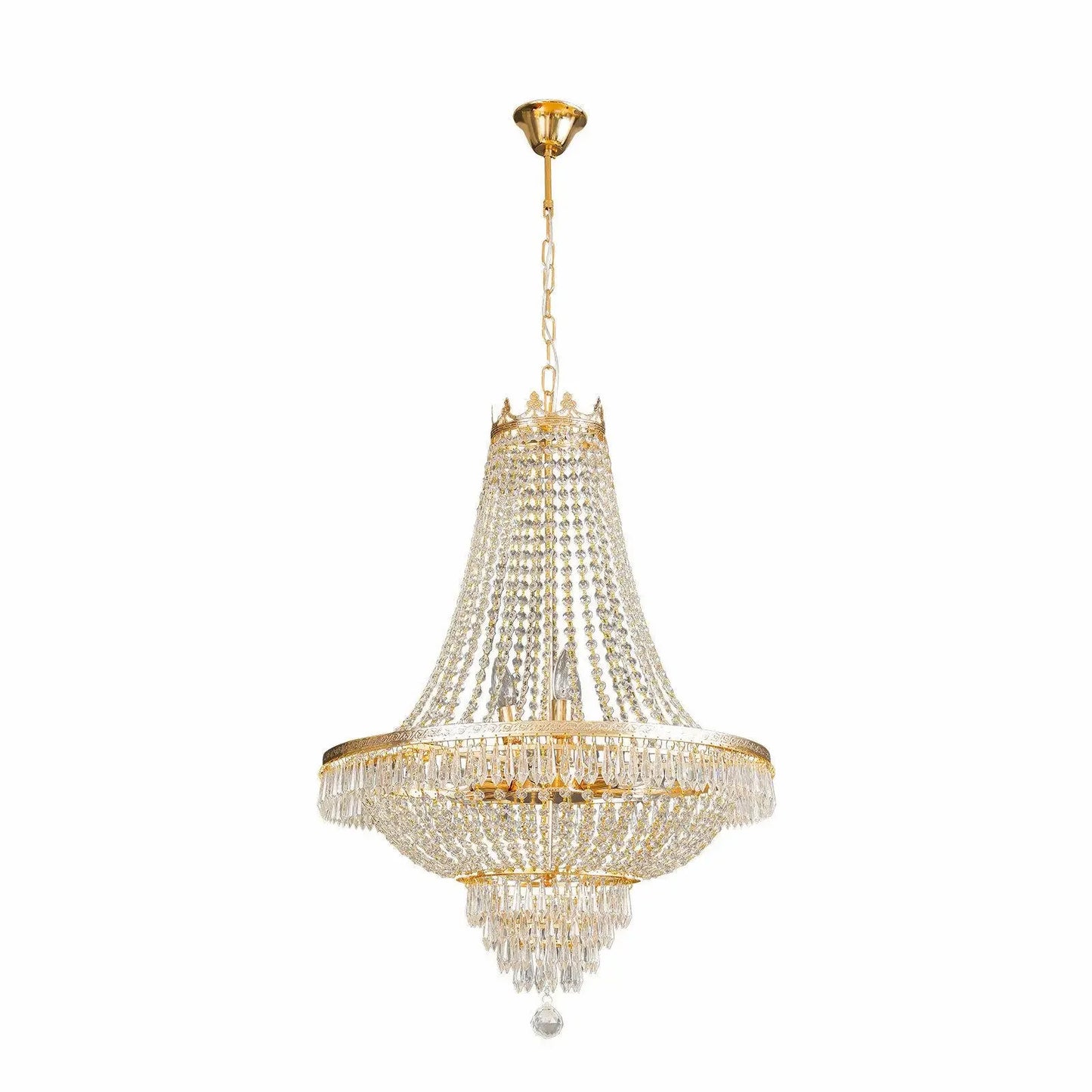 Bymaocar Luxury Crystal Chandelier Modern Gold Empire Ceiling Light