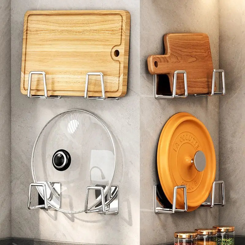 Stainless Steel Kitchen Storage Rack Wall Mounted Pot Cover Cabinet