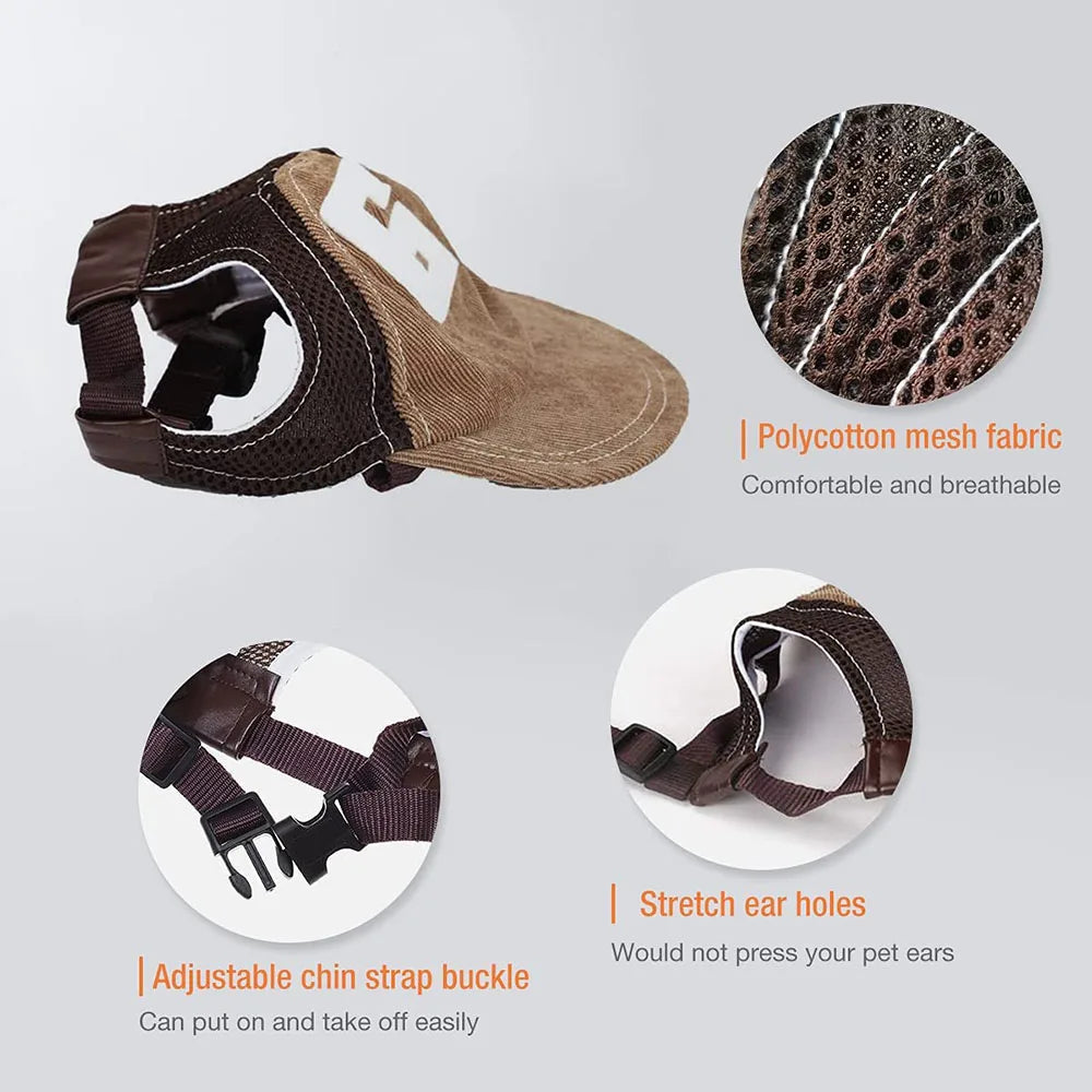 RPXBGUCKARHG Dog Sunscreen Hat With Ear Holes Adjustable For Dogs