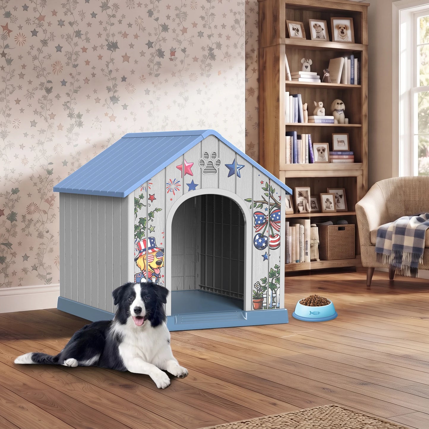 Weatherproof Plastic Outdoor Dog House With Spacious Interior