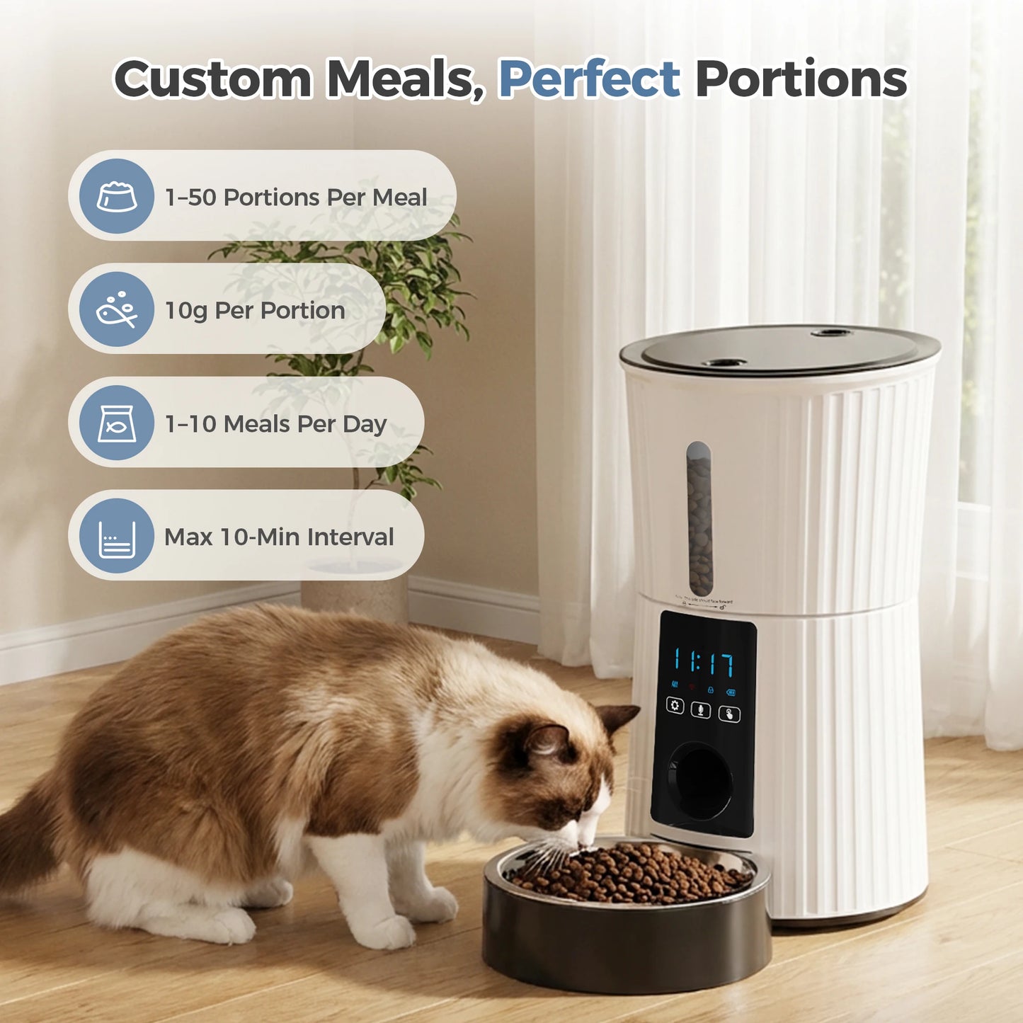 JHK WiFi Automatic Cat Feeder Timed Dispenser With App Control