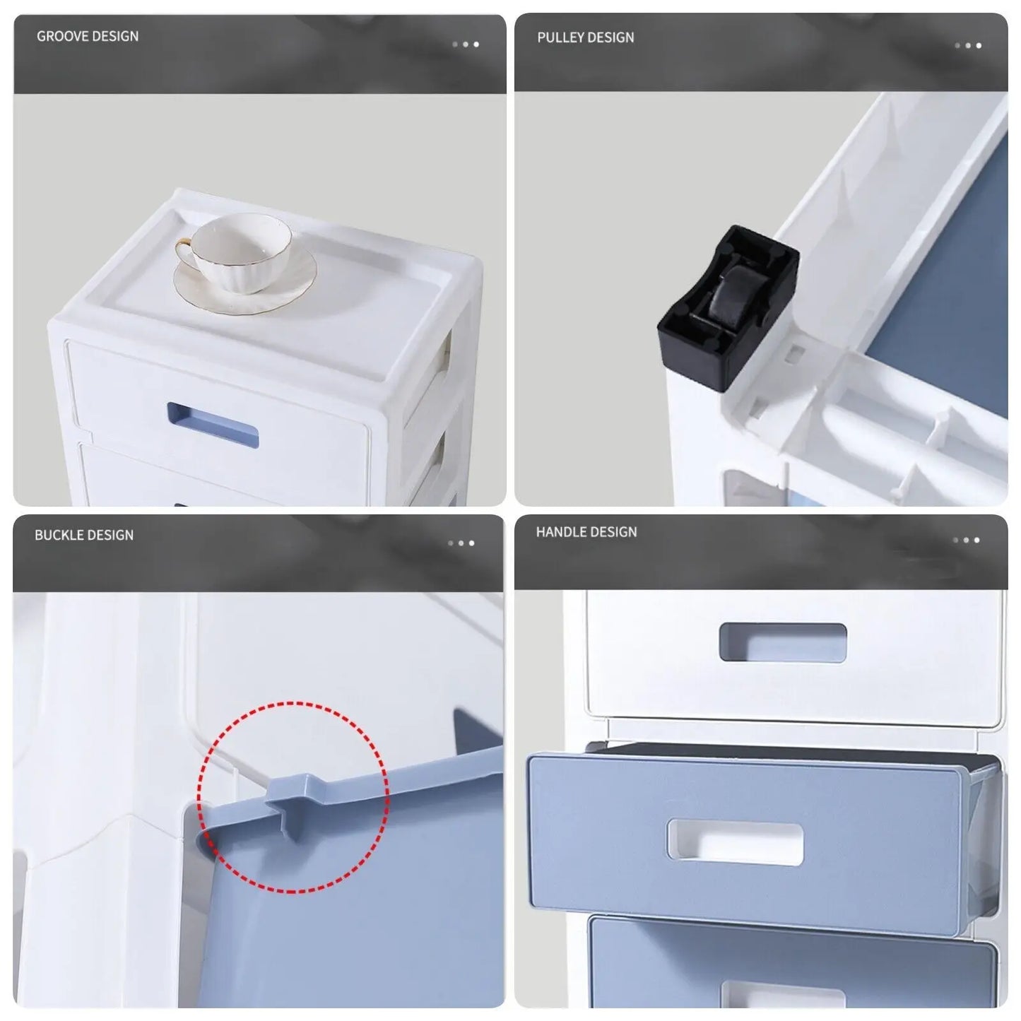 Six Drawer Household Plastic Storage Cabinet And Organization Unit