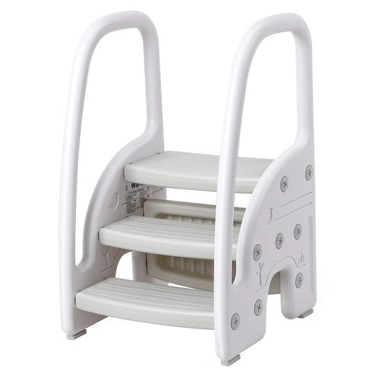 Toddler Step Stool With Handles Plastic Three Step Stool