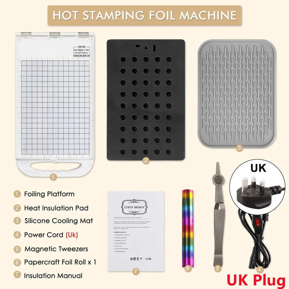 Hot Foil Stamping Machine For Card Making With US EU UK Plugs