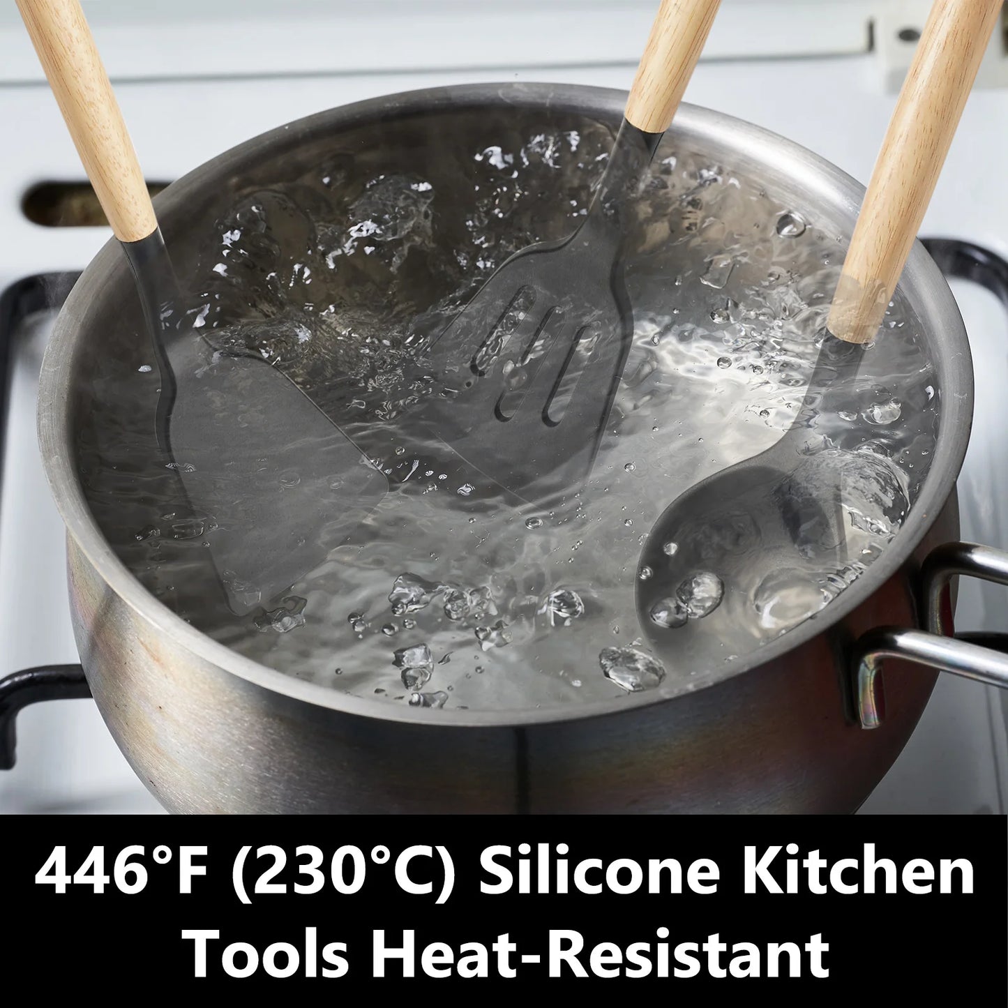 KOOMADE 12 Piece Heat Resistant Silicone Kitchen Utensil Set