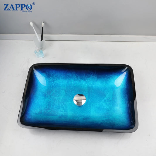 Mekkhalia Tempered Glass Oval Vessel Sink With Waterfall Faucet