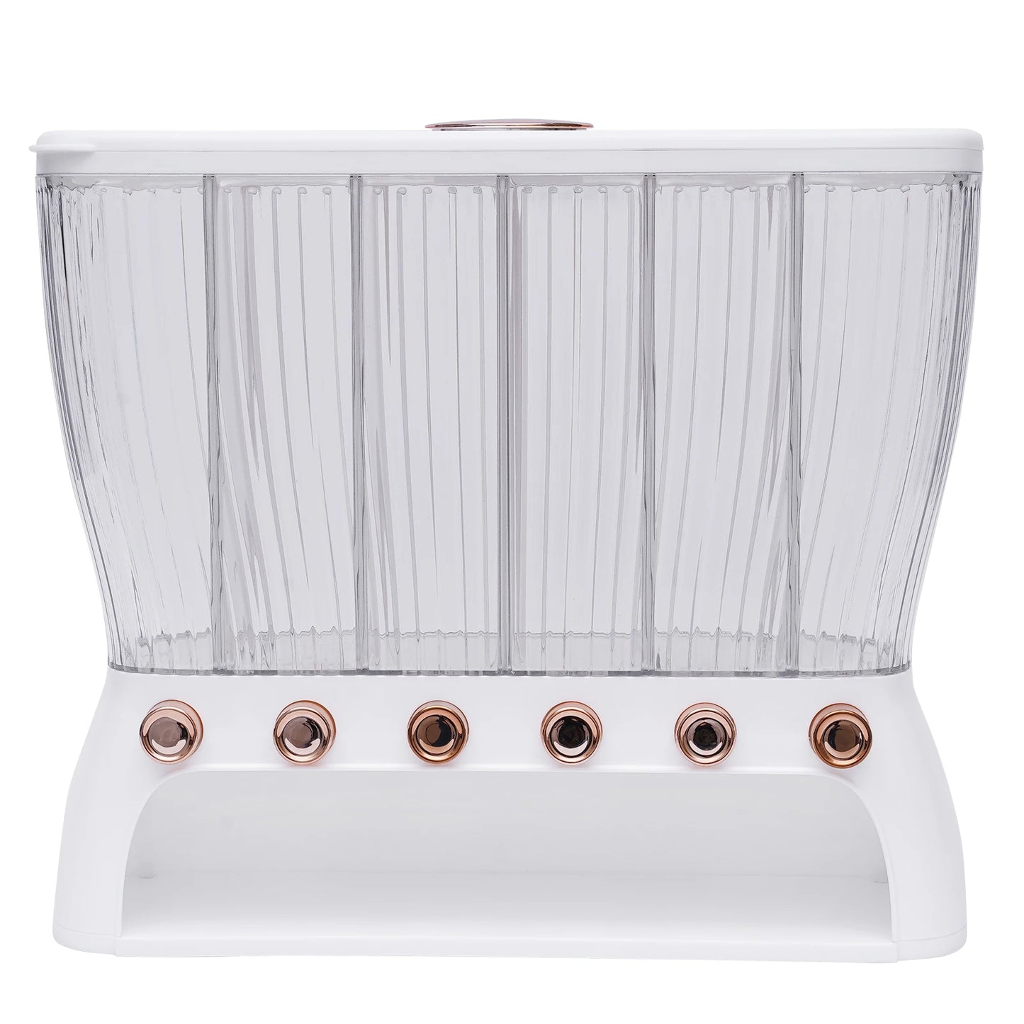 Wall Mounted Dry Food Dispenser Six-Grid Organizer With Measuring Cup