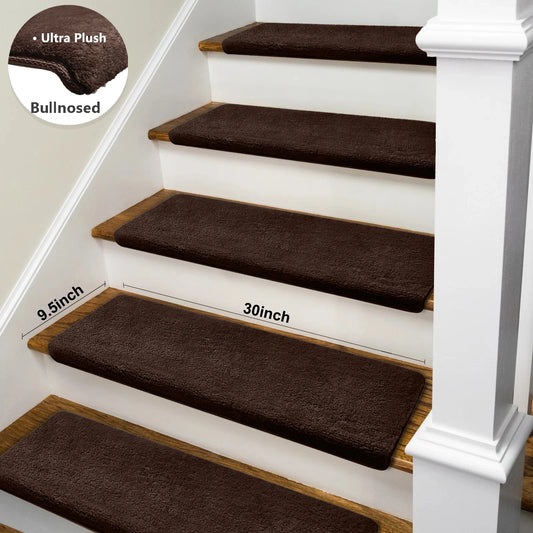 Bullnose Non Slip Stair Treads Self Adhesive Carpet Mats
