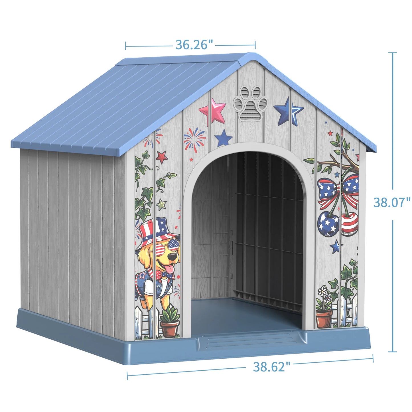 Weatherproof Plastic Outdoor Dog House With Spacious Interior