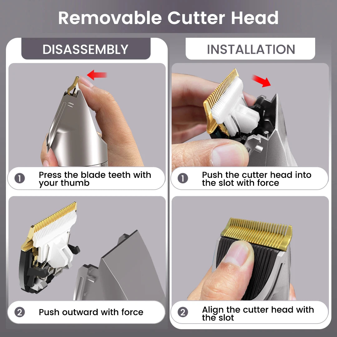 Pet Hair Clipper Kit With Ceramic Blades Cordless Rechargeable Grooming