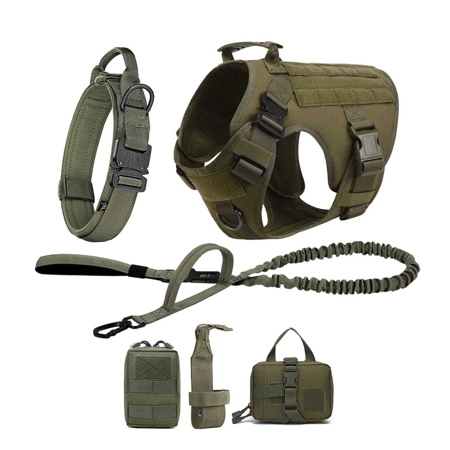 PETRAVEL CN Tactical Dog Harness Vest With Molle Pouches For Training Walking