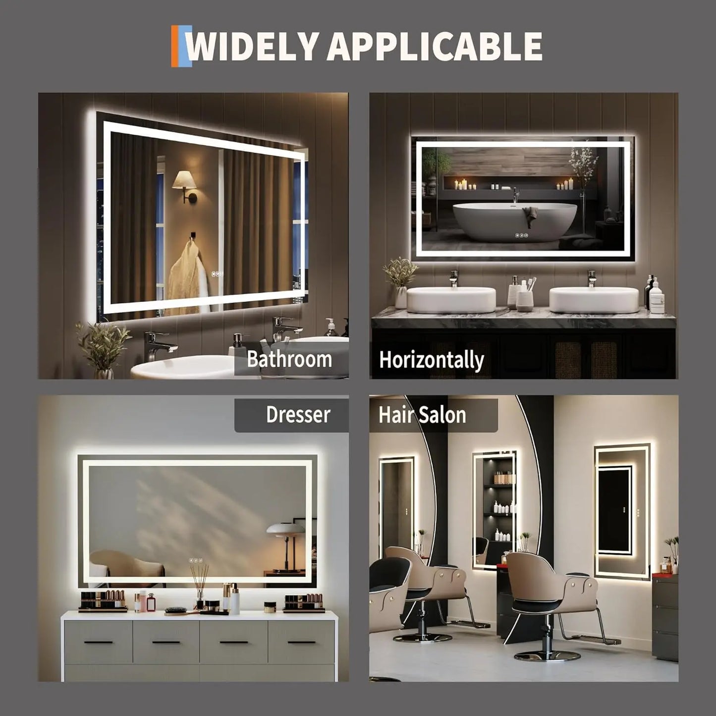 TWISTER.CK LED Bathroom Mirror With Memory Front And Back Lighting