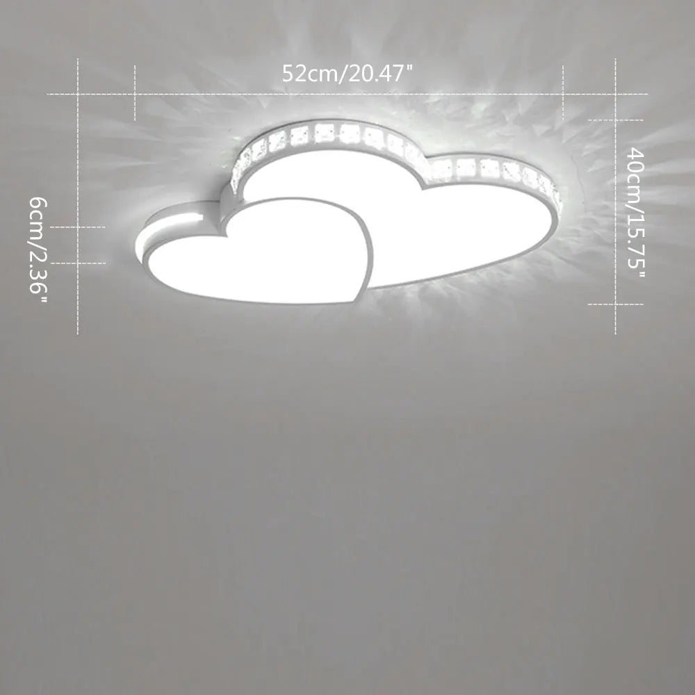 Kids Cartoon Heart Shaped Crystal LED Ceiling Light Fixture