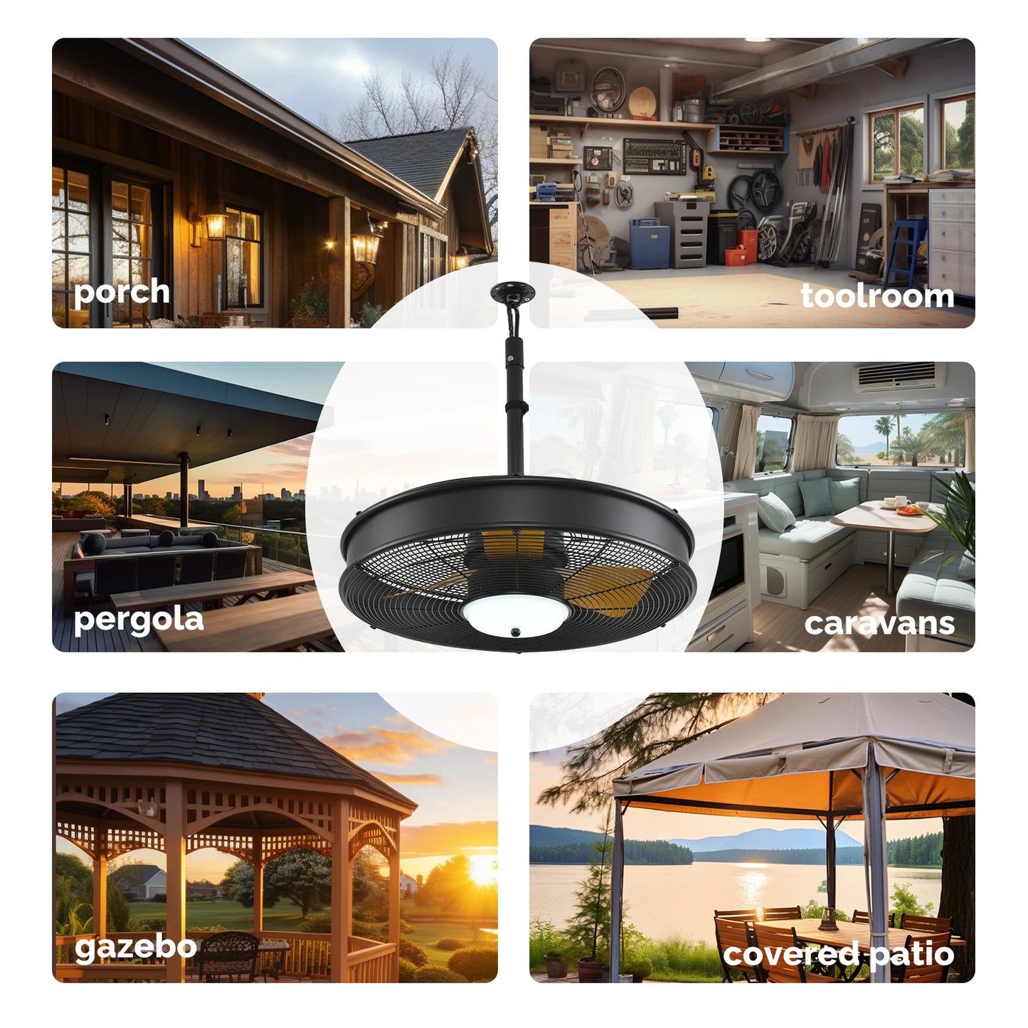 Orison Waterproof Outdoor Ceiling Fan With Remote And App Control