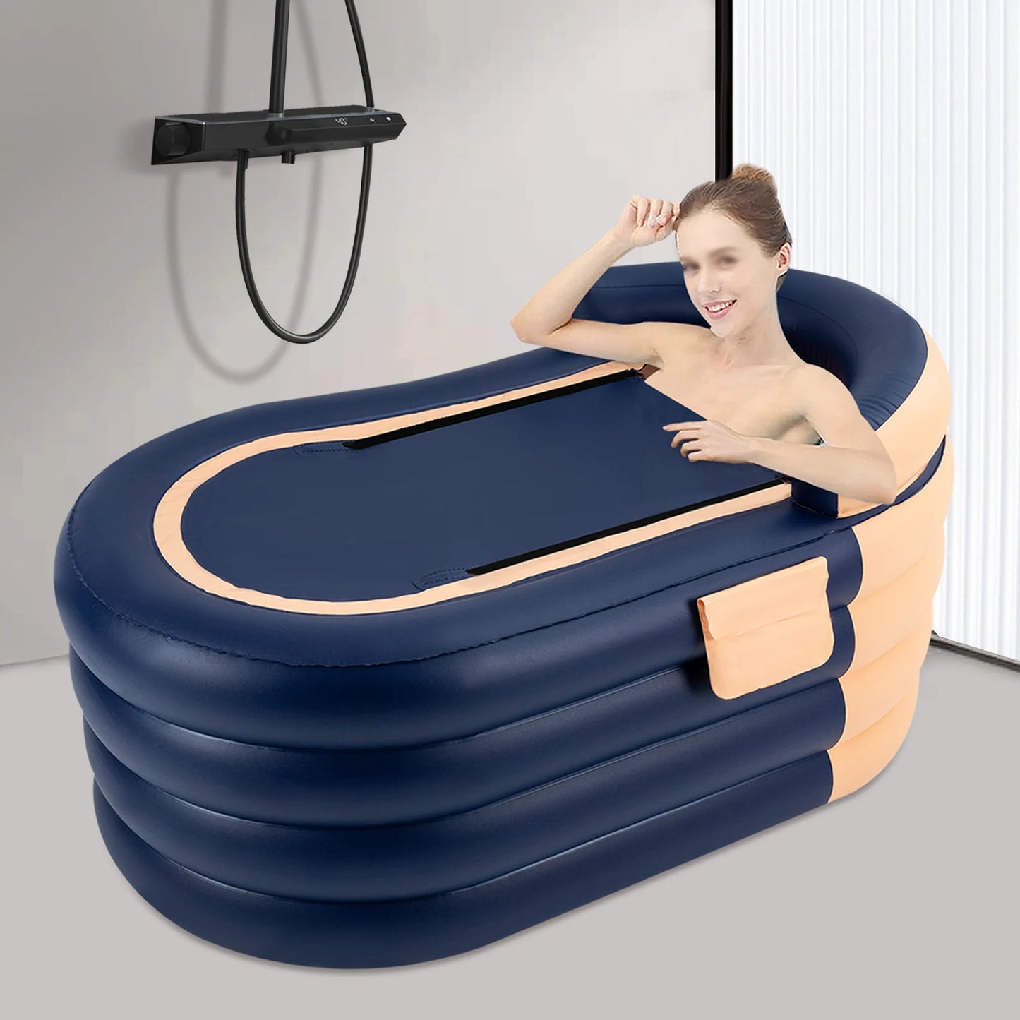 Foldable Inflatable Adult Bathtub With Wireless Electric Air Pump