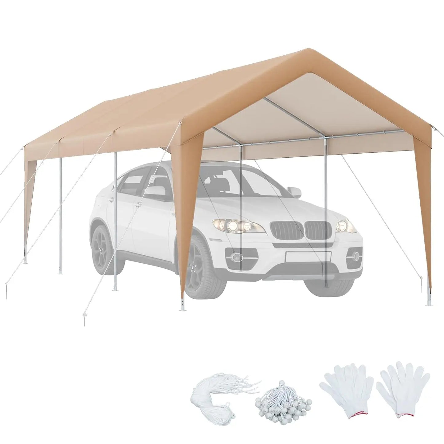 Heavy Duty Carport Shelter With 180g PE Canopy And Steel Frame