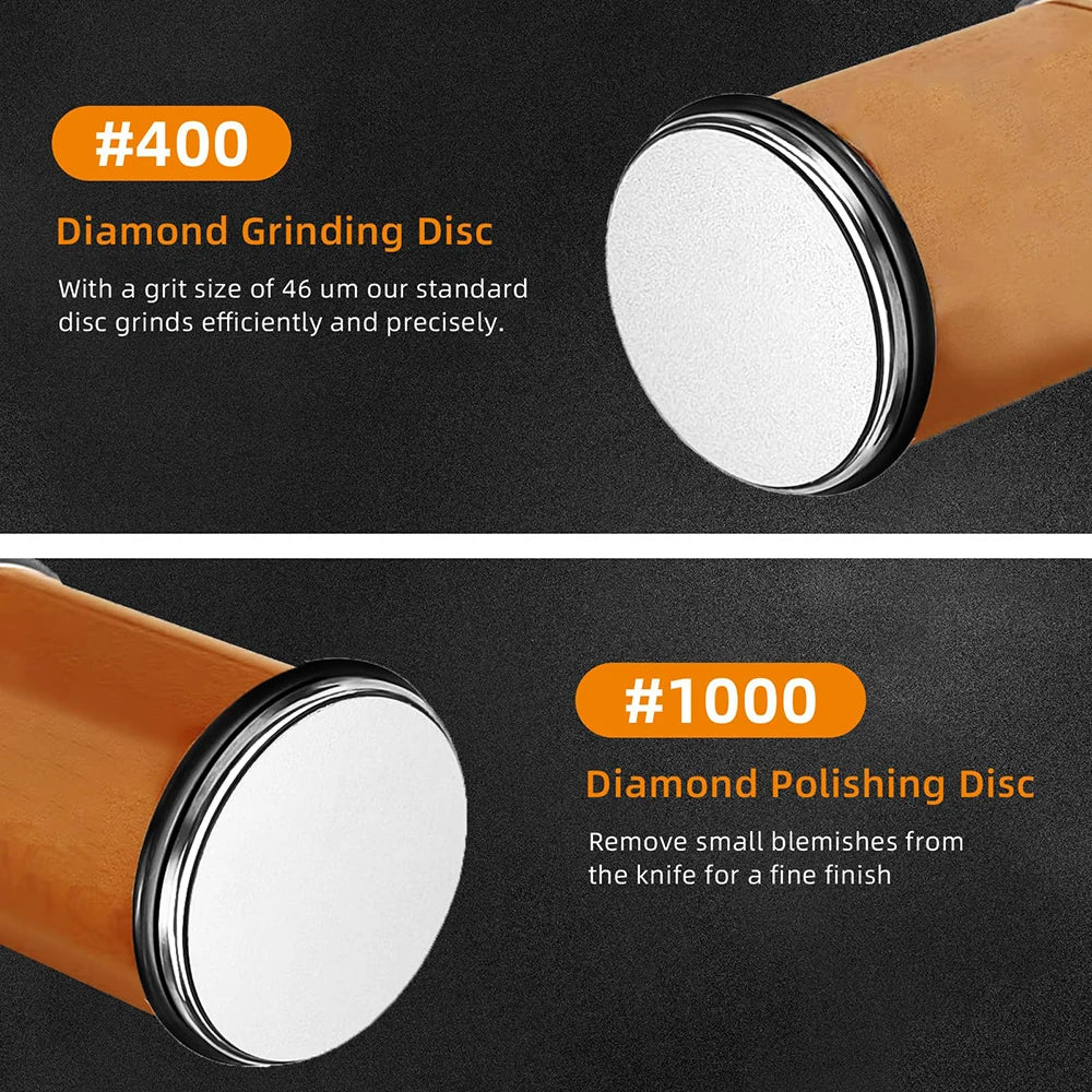 Rolling Knife Sharpener Double Sided Sharpening Stone 15 To 20 Deg Magnetic