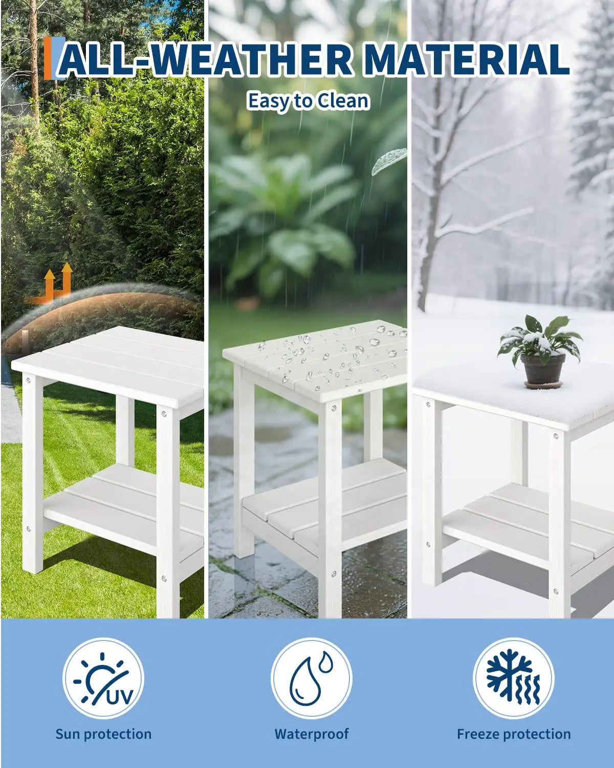 HDPE High Back Rocking Chair With Side Table Outdoor Furniture