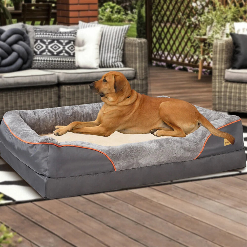 BORWART CN Orthopedic Memory Foam Dog Bed Waterproof Removable Cover