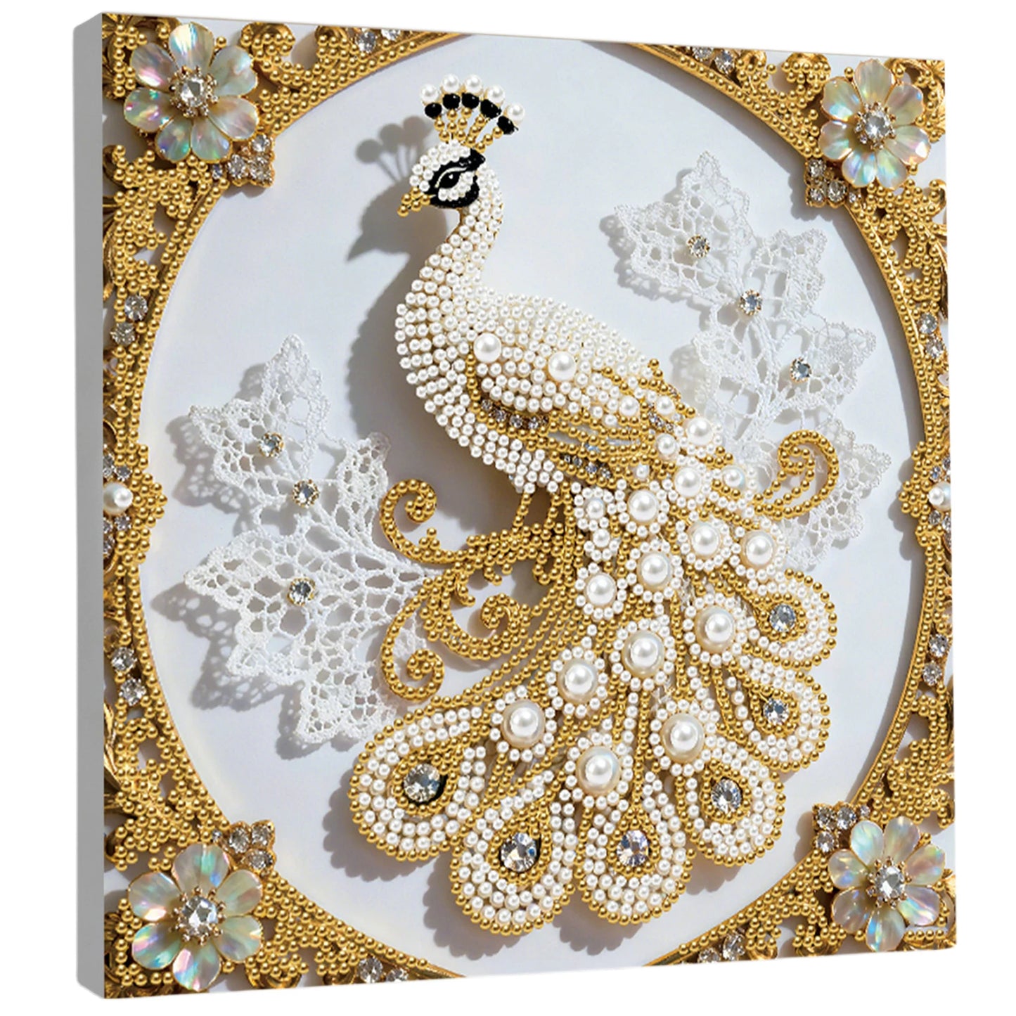 DIY Pearl Art Painting for Home Wall Decor Pearl Gem Paintings Picture Arts Craft 25x25cm With Frame