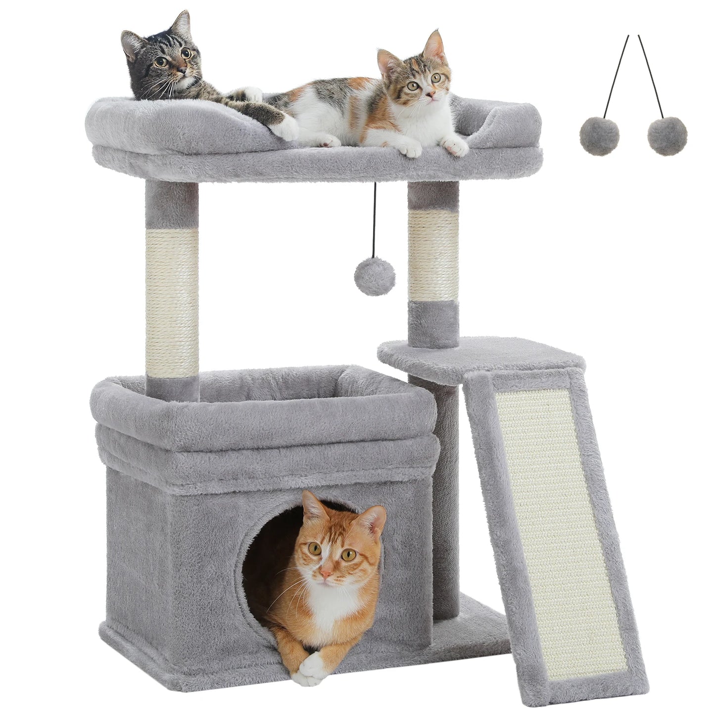 PAWZ Road Indoor Cat Tree Condo With Sisal Scratching Posts