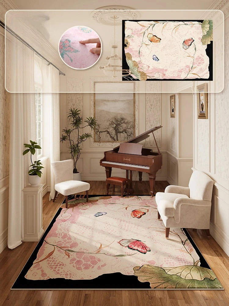 French Style Plush Floral Pattern Area Rug For Living Room Decor