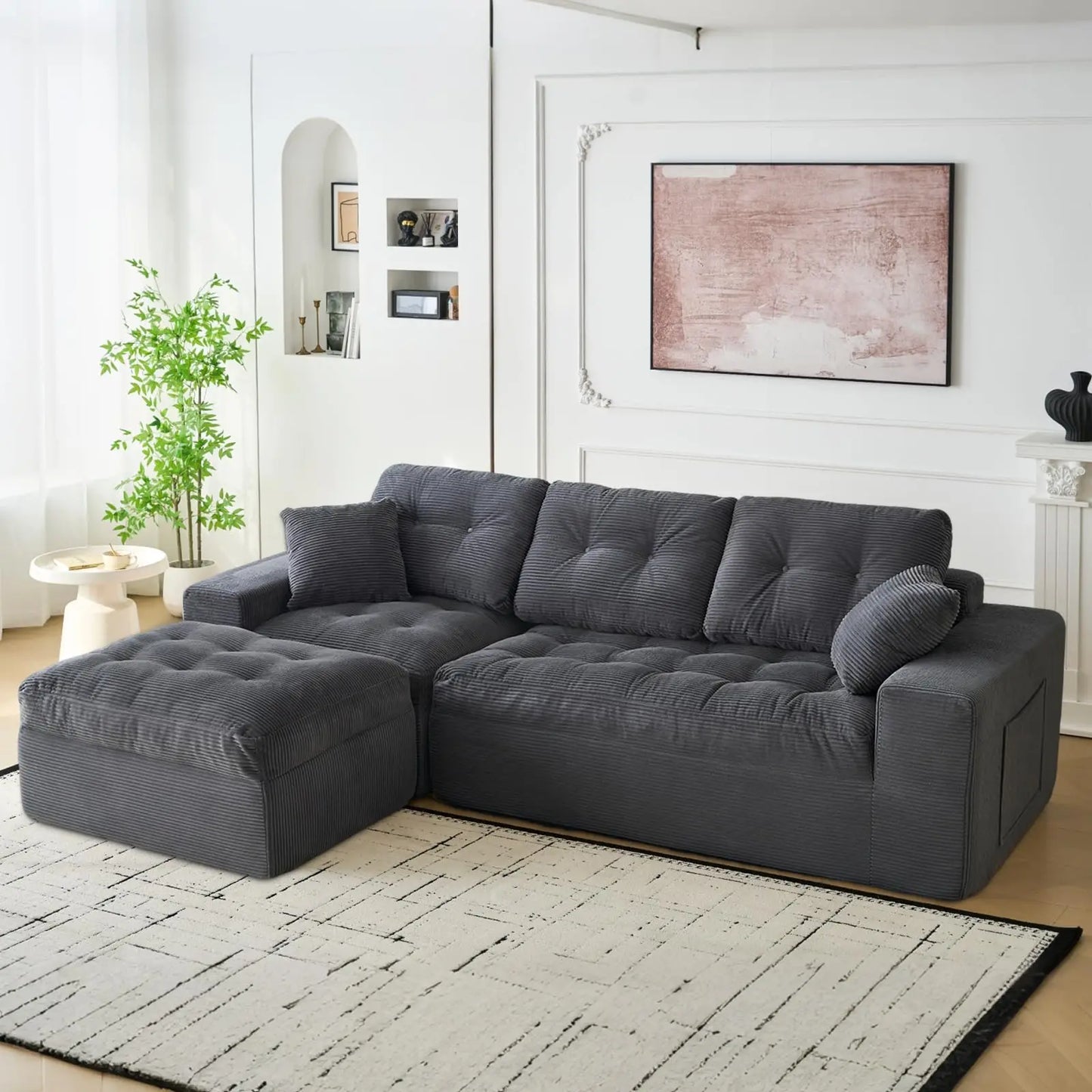 HobbyLane Modular Cloud Couch Sectional Sofa With Ottoman