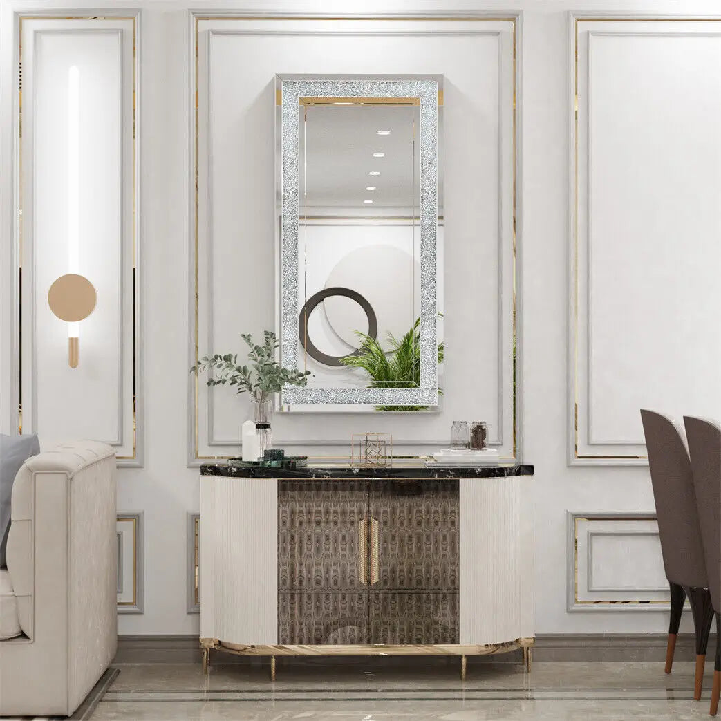 Stylish Framed Glass Wall Mirror For Living Room Decor