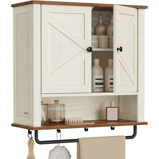 Bathroom Wall Cabinet With Barn Doors And Adjustable Shelves