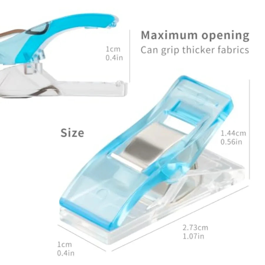 Multipurpose Sewing Clips, 100 Pcs Premium Plastic Fabric Clips Supplies, Perfect Alternative Sewing and Quilting Pins, Fit Any