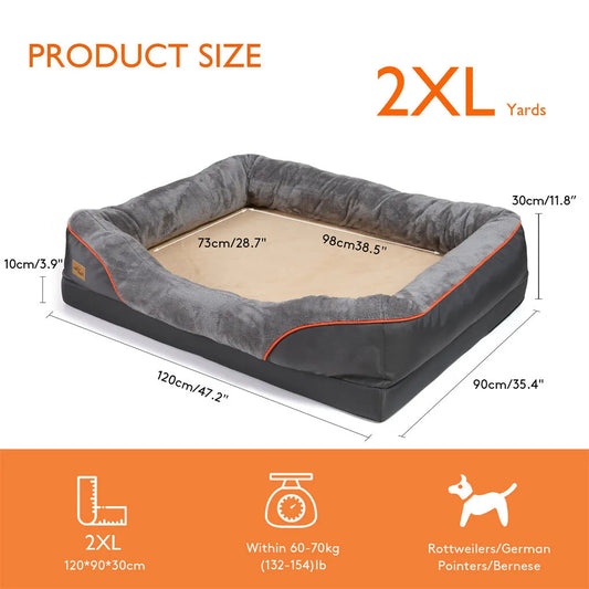 BORWART CN Orthopedic Memory Foam Dog Bed Waterproof Removable Cover