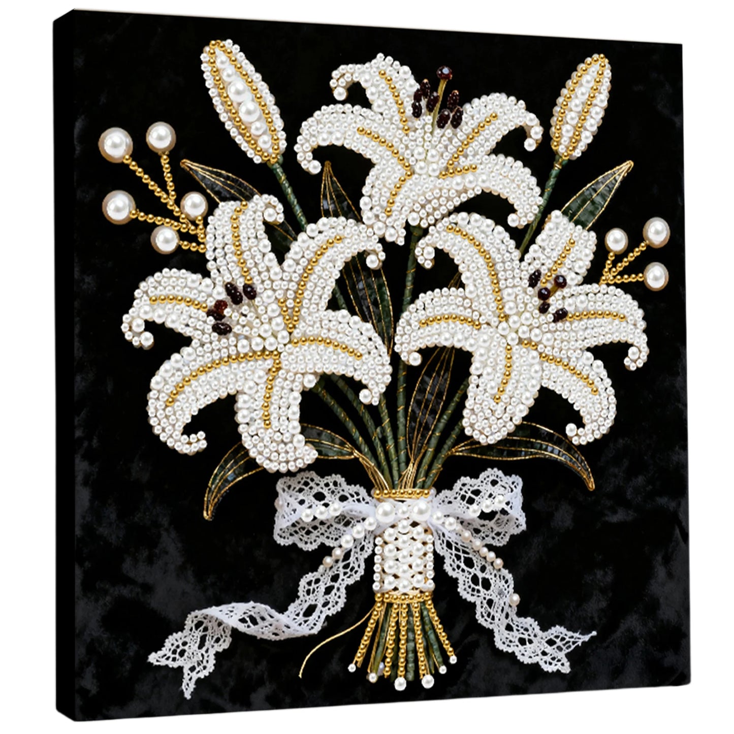 DIY Pearl Art Painting for Home Wall Decor Pearl Gem Paintings Picture Arts Craft 25x25cm With Frame