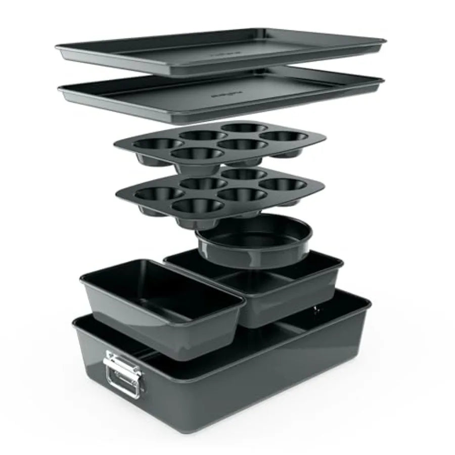 8 Piece Nonstick Bakeware Set Oven Safe PFOA Free Durable