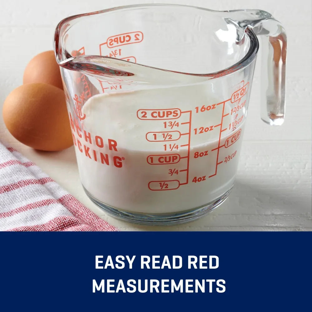 Glass Measuring Cup With Spout And Handle For Kitchen Baking