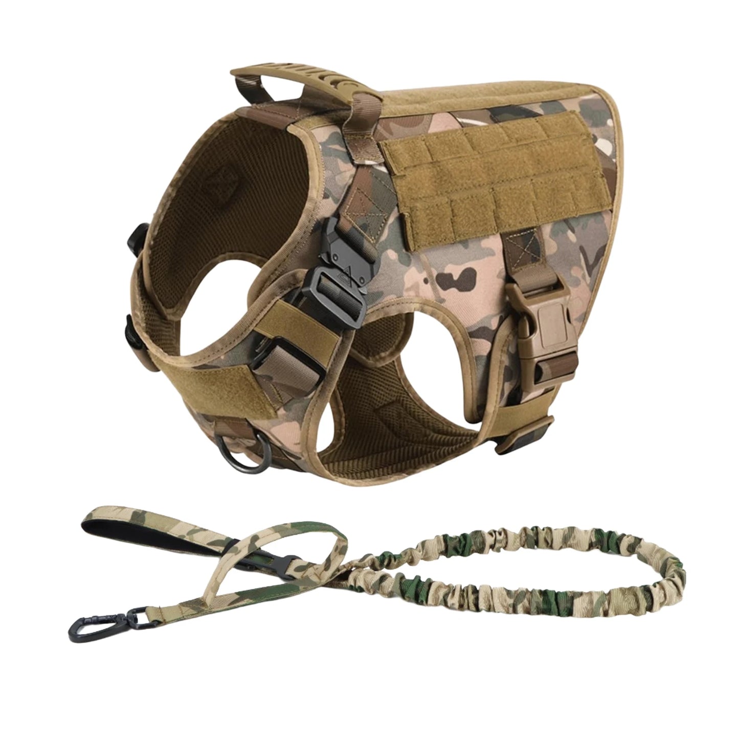 PETRAVEL CN Tactical Dog Harness Vest With Molle Pouches For Training Walking
