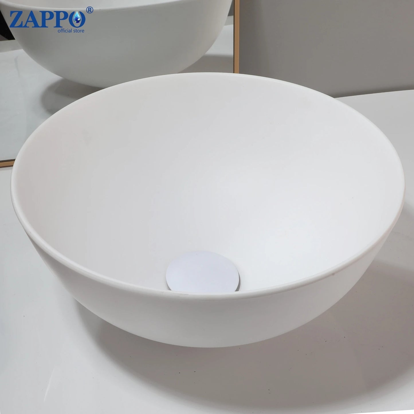 Mekkala Stone Resin Vessel Sink with Drain for Bathroom