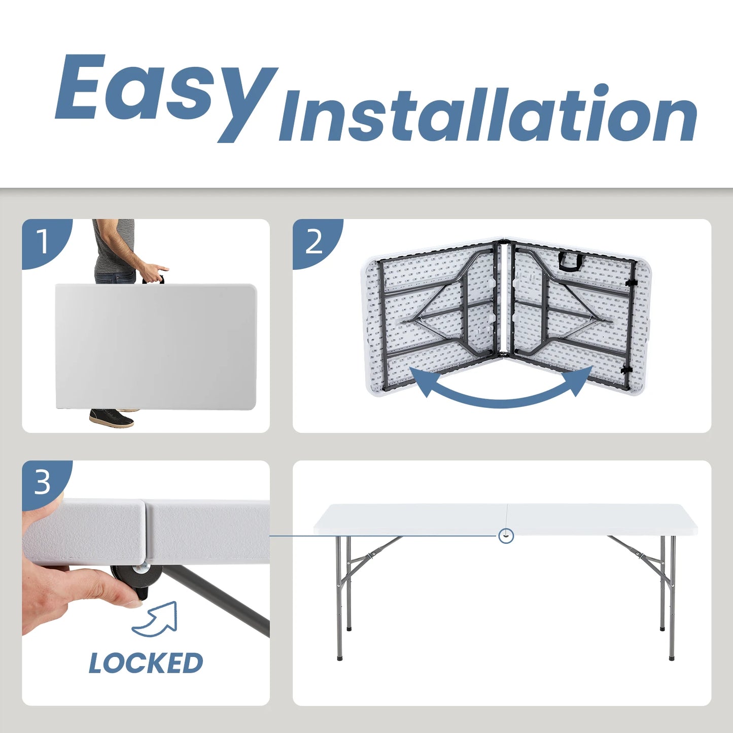 JHK Portable Folding Table For Outdoor And Indoor Use