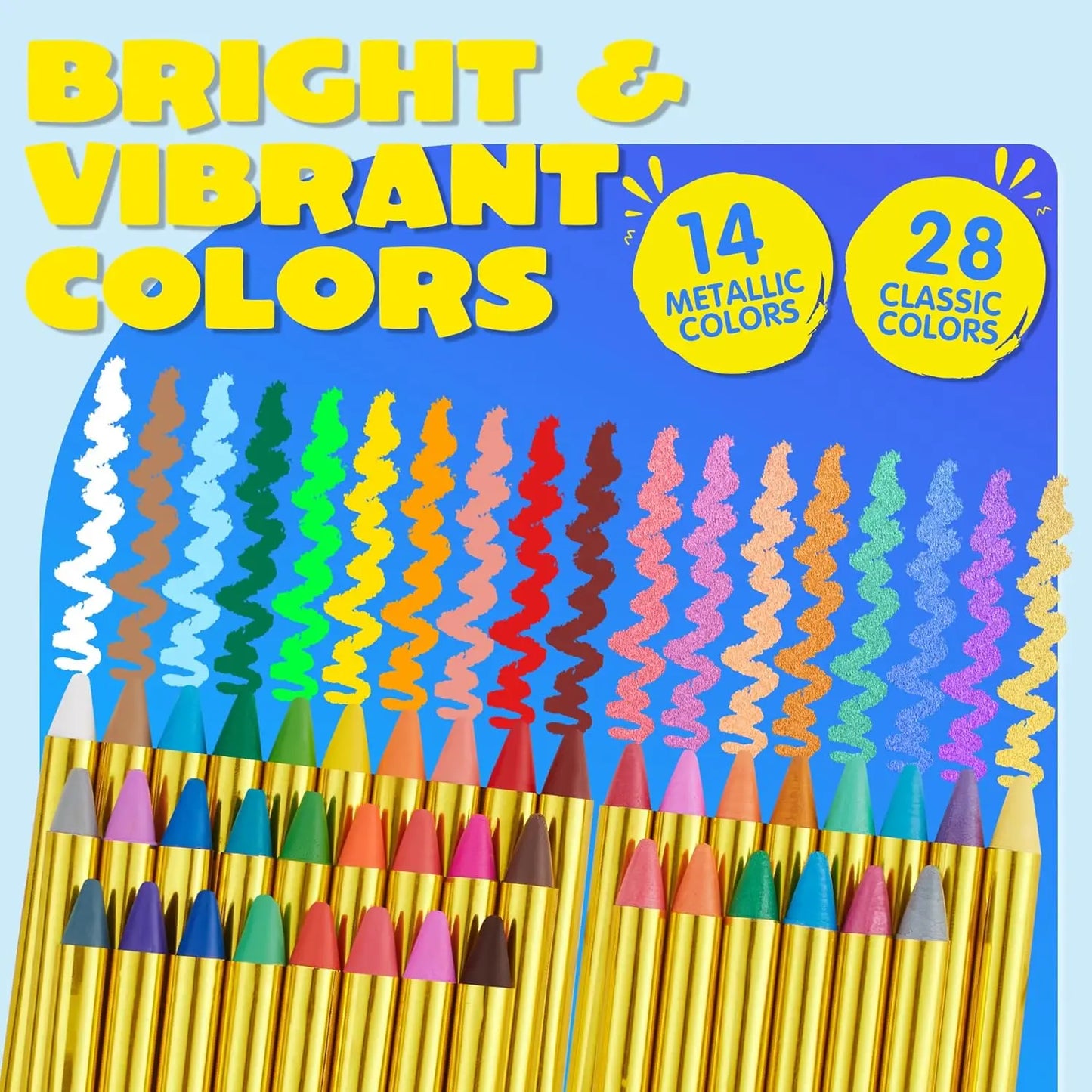 Joyfy 42-Piece Face And Body Paint Crayon Set For Parties