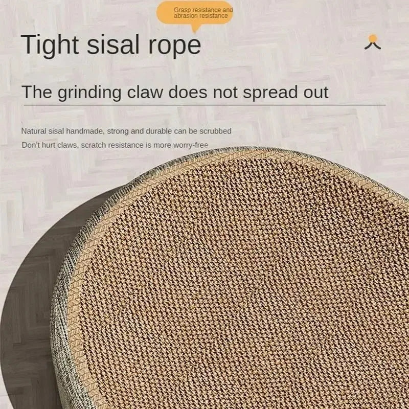 Two In One Oval Sisal Cat Scratcher Bed For Claw Protection