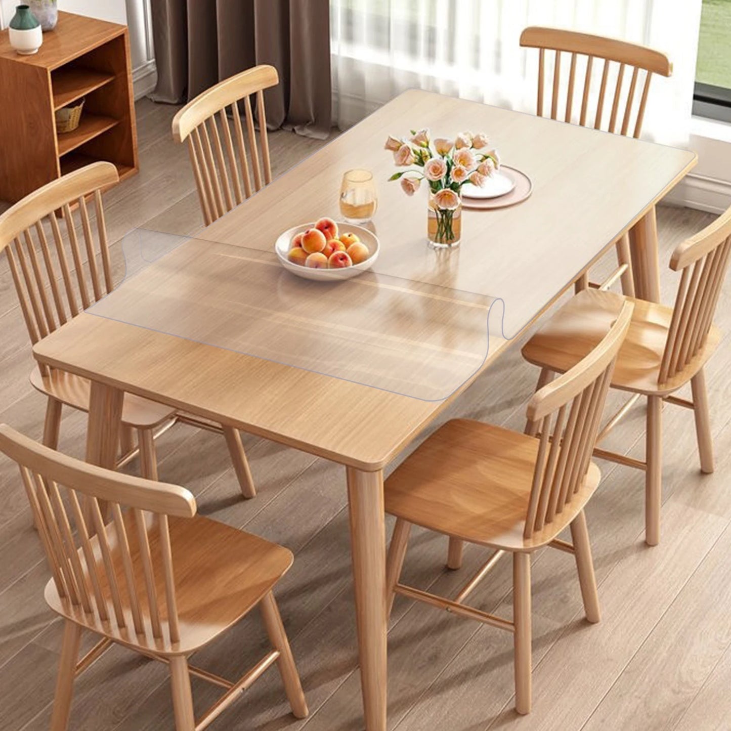Transparent PVC Tablecloth Waterproof Oil Proof Protector For Tables