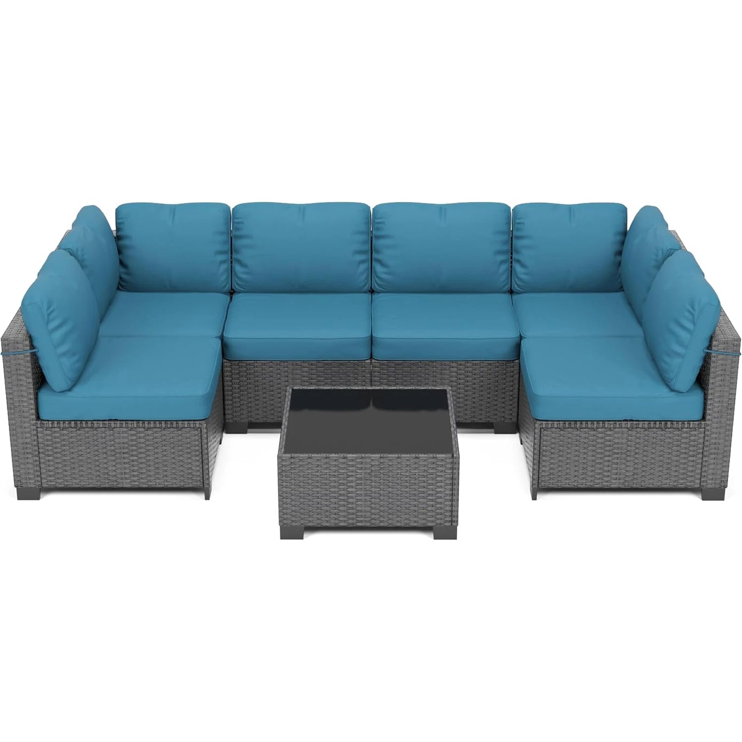 HobbyLane Modular Outdoor PE Rattan Wicker Sectional Sofa Set