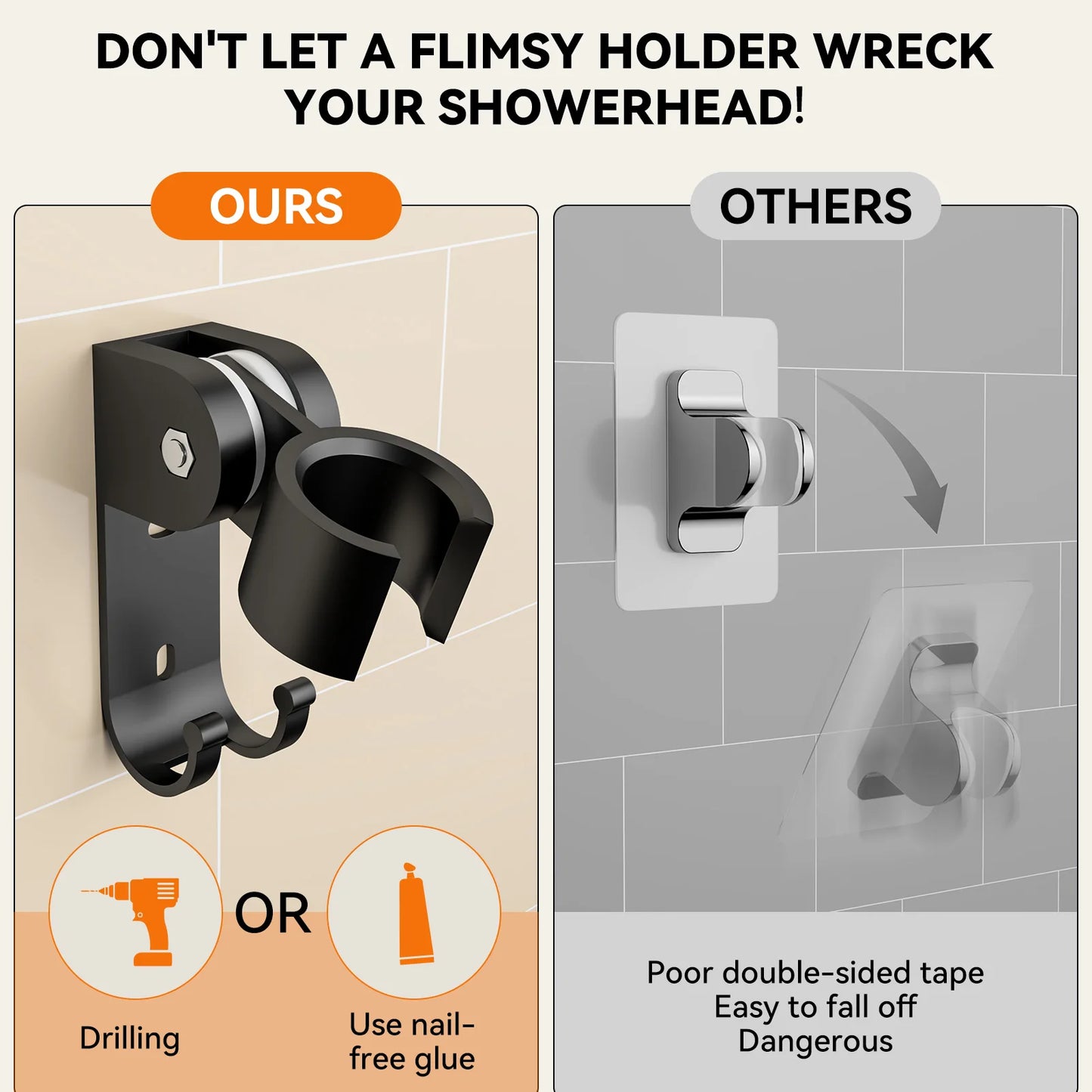 Dual Shower Heads For Couples With Handheld Shower Arm High Pressure