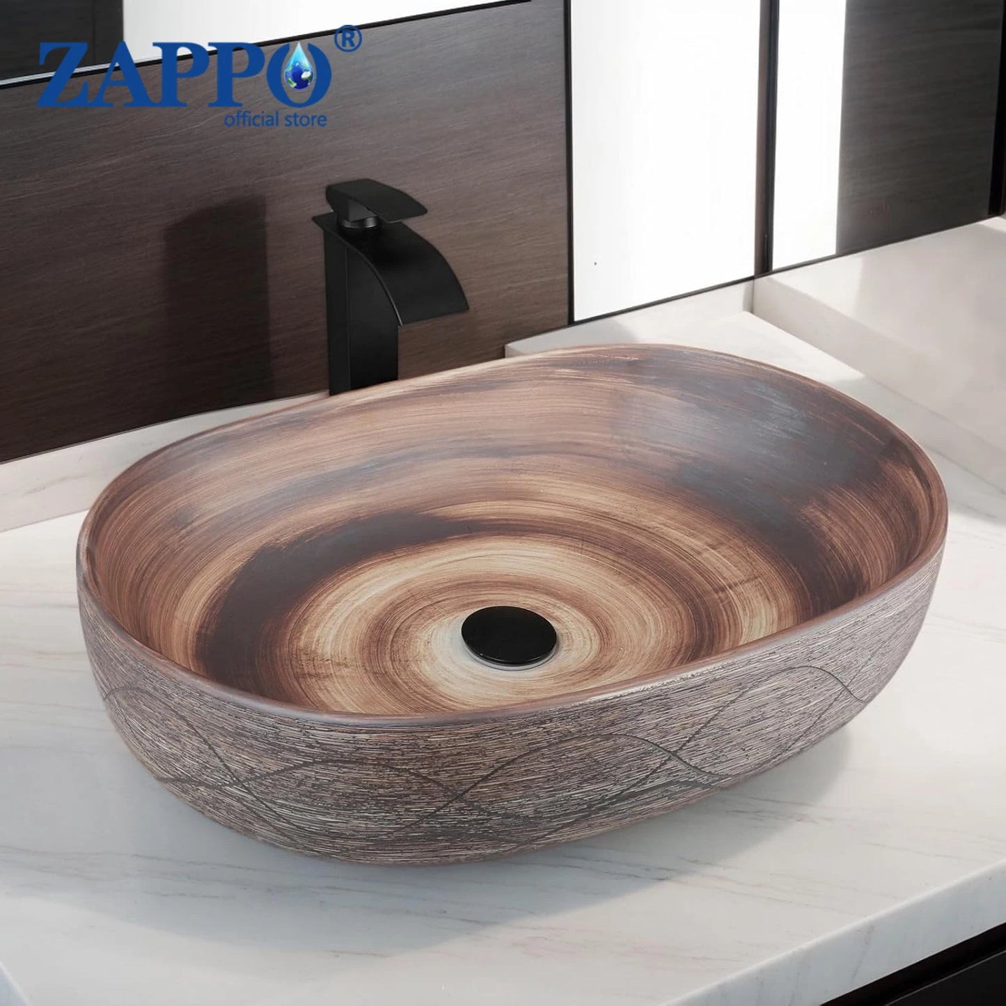 Mekkhalas Premium Ceramic Oval Vessel Sink For Home