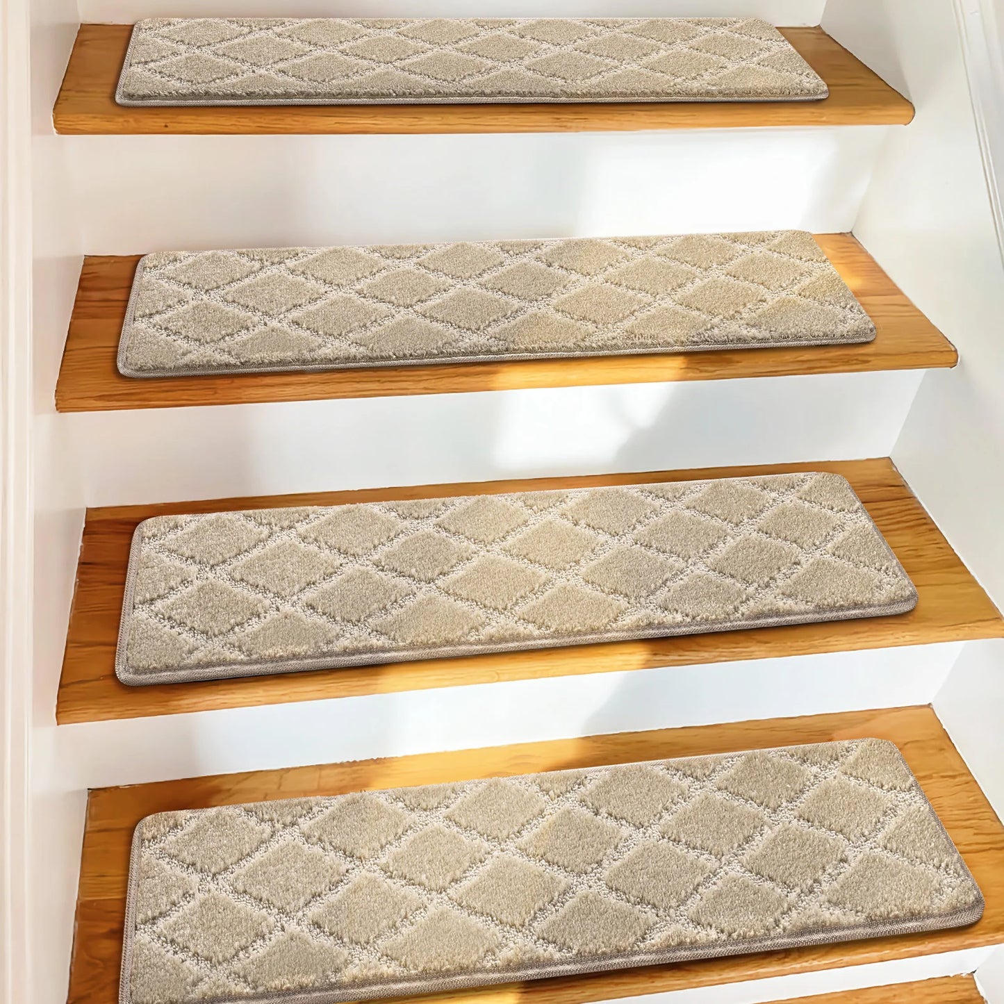 Non Slip Carpet Stair Treads Indoor Protection Washable And Reusable